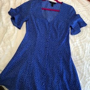 Polka Dot Ruffle Sleeve Dress